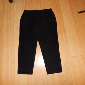Susan Graver Studio Size L Solid Black Pants Casual Work Pockets Vintage Vtg